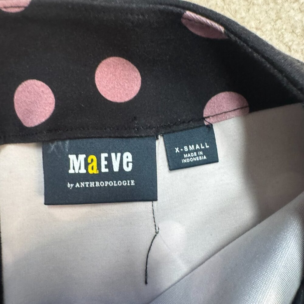Maeve by Anthropologie Polka Dot A-Line Mini Skirt XS Pink & Black - EUC - Picture 3 of 3